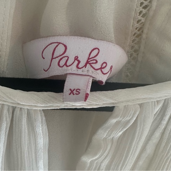 REVOLVE Parker Bruna Halter White Ruffled Tiered Bridal Shower Dress Size XS - Picture 6 of 7